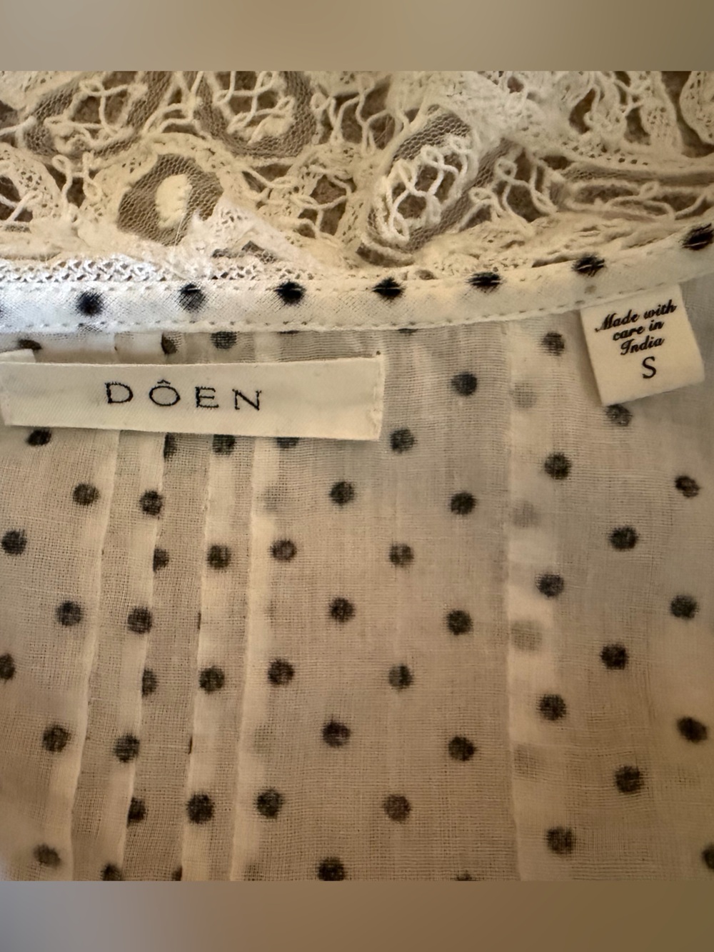 DOEN Sea Salt Dot Oleta Top S - Picture 4 of 6